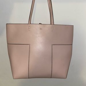 Auth Tory Burch T-Block Leather Tote $478
